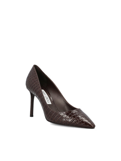 Décolleté in Pelle di Coccodrillo Goffrata ROMY 85 CCLCHOCO JIMMY CHOO