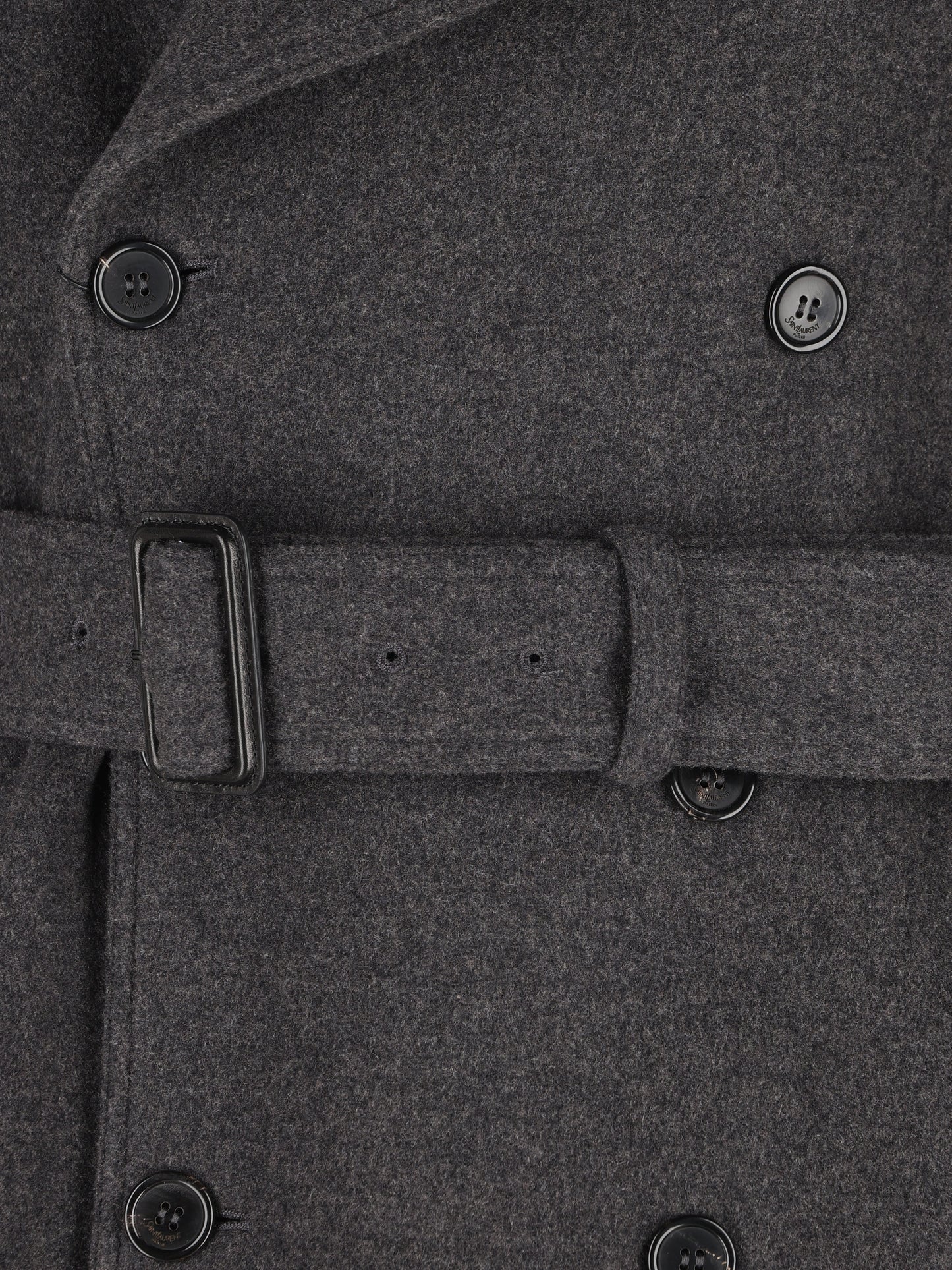 Cappotto lungo realizzato in cashmere. 848512 Y1M971473 SAINT LAURENT