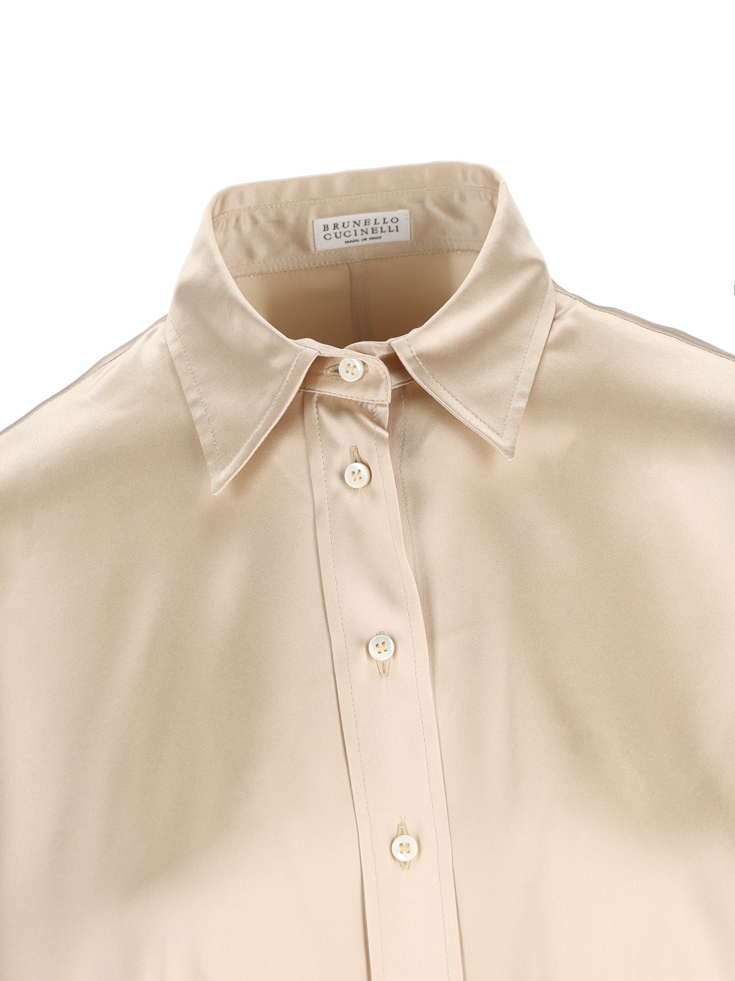 Camicia realizzata in raso di seta. M0C59MQ606 C9643 BRUNELLO CUCINELLI