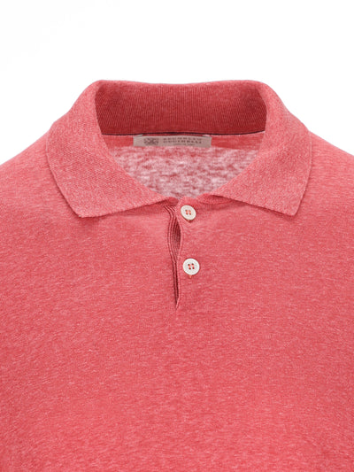 Polo realizzata in lino e seta. MSL806105 C7781 BRUNELLO CUCINELLI