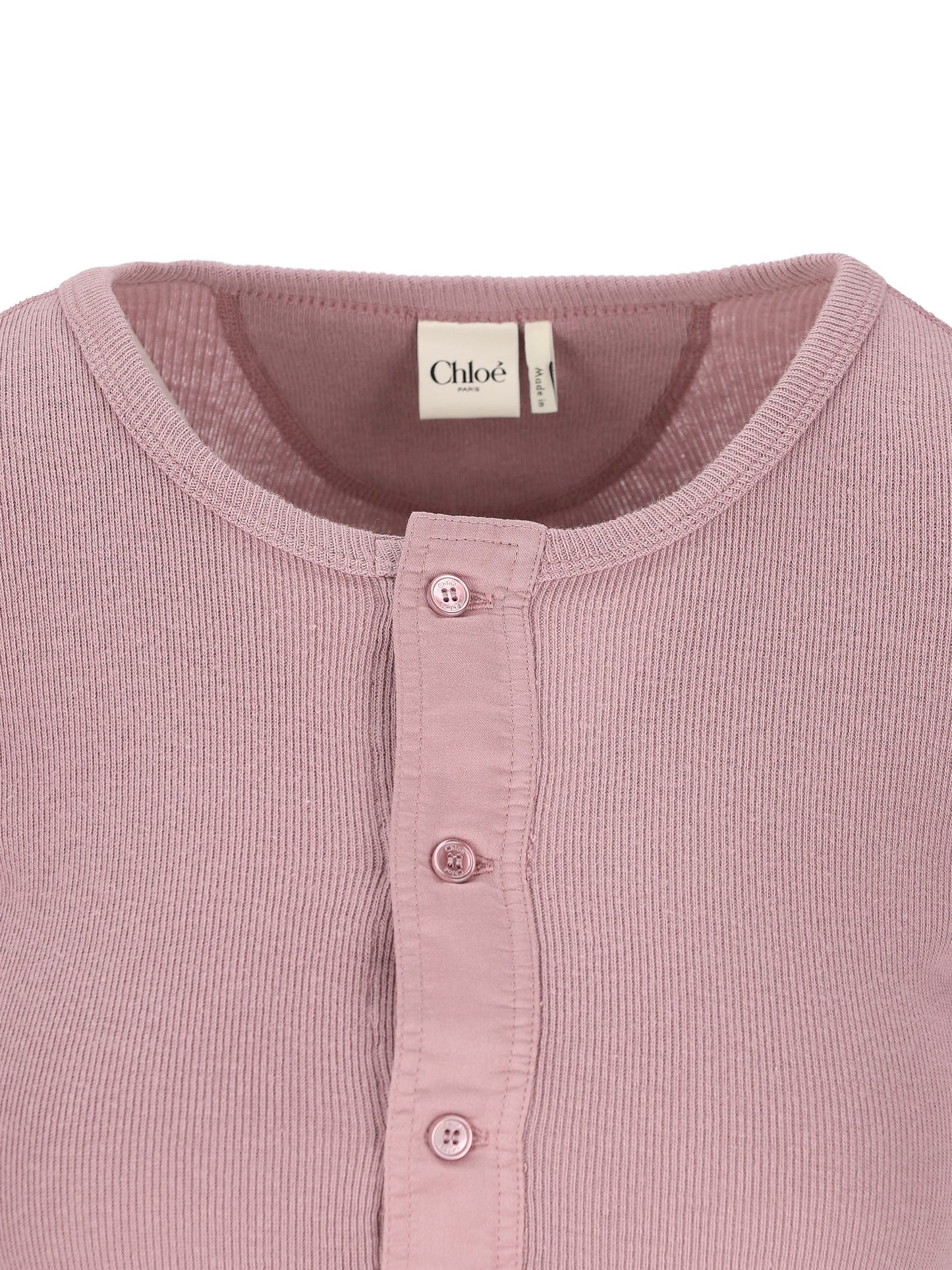 Camicia Henley aderente in jersey di cotone CH26SJH30185 50C CHLOE'