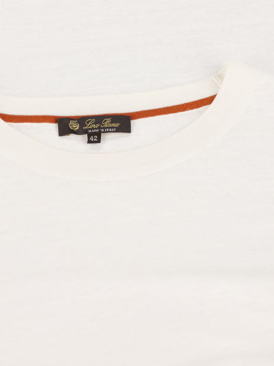 T-Shirt realizzata in lino. FAM8654 1000 LORO PIANA