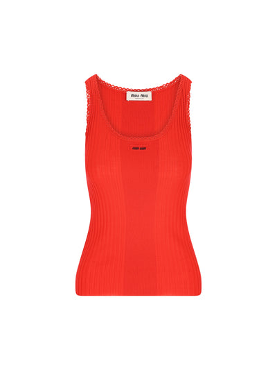 Canotta realizzata in lana vergine. MMV326 18TWF0011 MIU MIU
