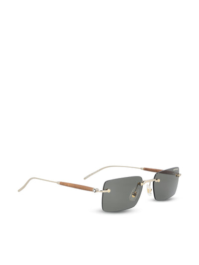 Occhiali da sole realizzati in metallo. MB0453S GOLD-GOLD-GREY MONTBLANC