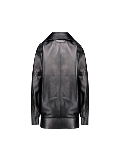 Bomber in pelle di angello leggera liscia nera A009F0 TVS051000 BALENCIAGA