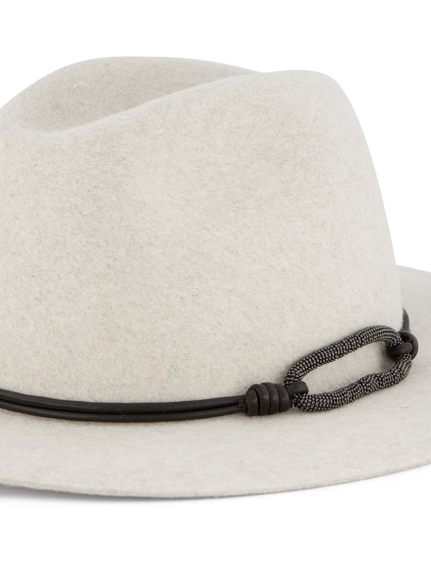 Fedora in Feltro con Fascia in Pelle e Monile MCAP90233 CMADR BRUNELLO CUCINELLI