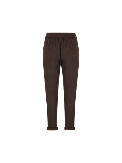 Pantaloni jogging in cotone e seta con monile MD828SB899 C8227 BRUNELLO CUCINELLI