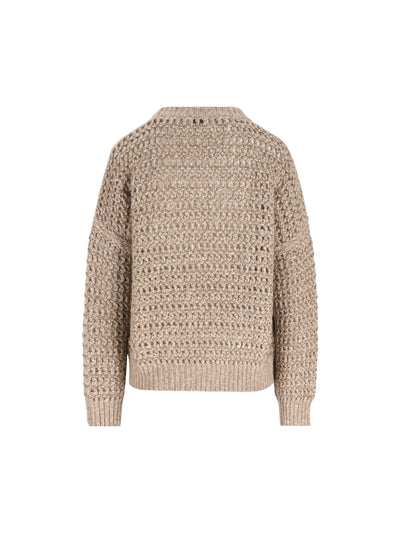 Maglia Donna Traforata con Paillettes MGO378800 CVA05 BRUNELLO CUCINELLI