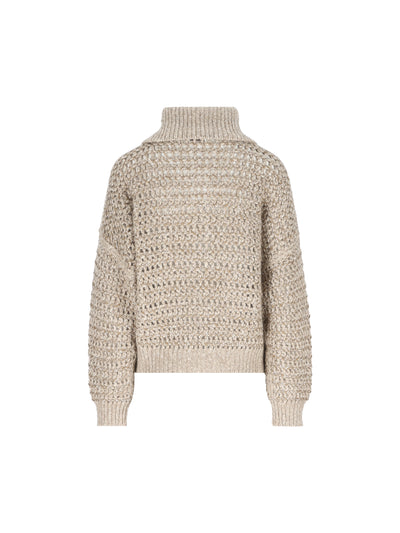 Cardigan Dazzling in Lana Vergine Soft e Cashmere a Rete MGO378806 CVA05 BRUNELLO CUCINELLI
