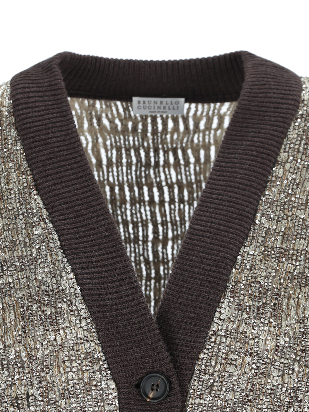 Cardigan realizzato in poliammide e poliestere. MRKR12216 CFS34 BRUNELLO CUCINELLI