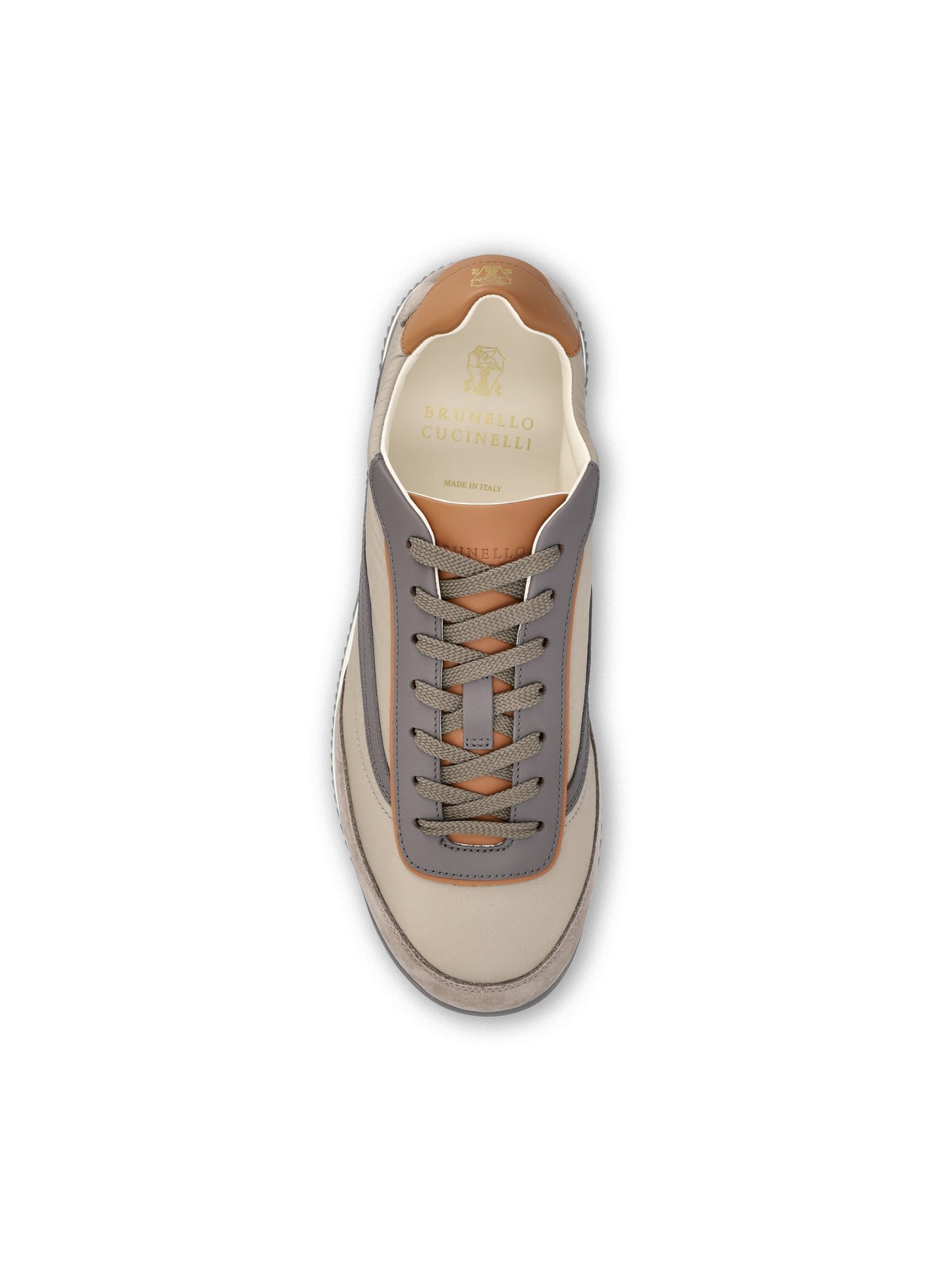 Sneakers realizzate in nylon e pelle. MZUMNGA357 CHC90 BRUNELLO CUCINELLI