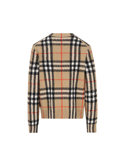 Cardigan in lana e cashmere Check 8135242 B9368 BURBERRY