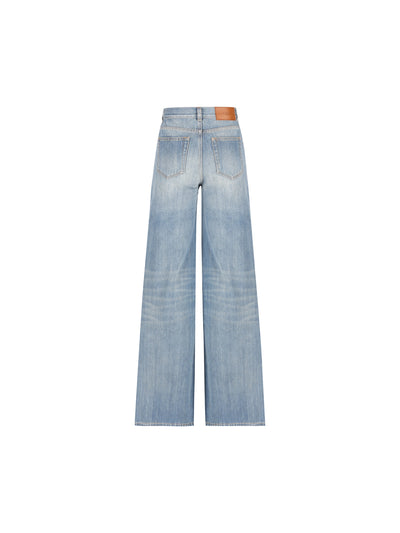 Jeans a gamba ampia e vita alta in denim di cotone CH26ADP01157 496 CHLOE'
