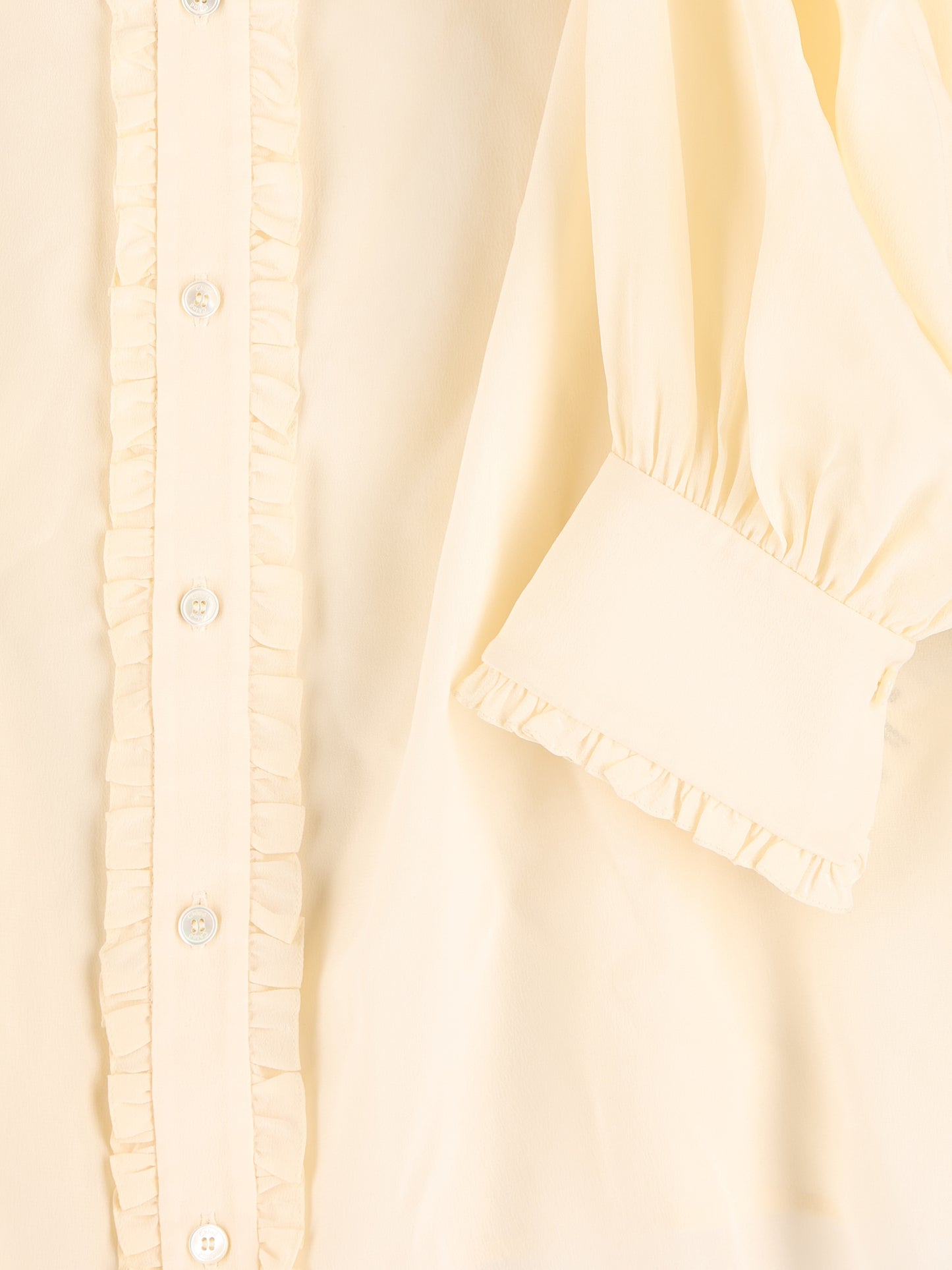Blusa a collo alto con volant in crêpe de chine e pizzo CH26AHT40005 114 CHLOE'