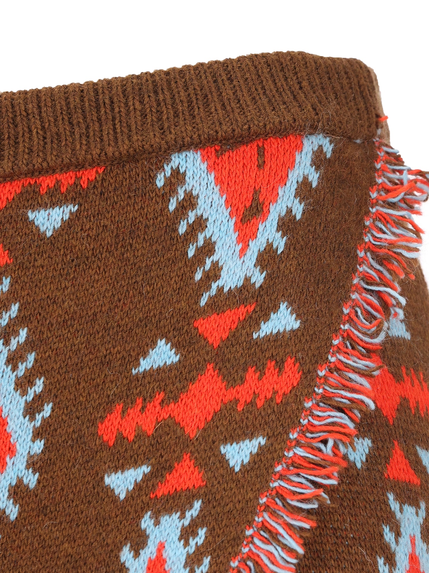 Gonna realizzata in misto acrilico. 22600-72 CHOCOLATE/RED COLOUR MARKET