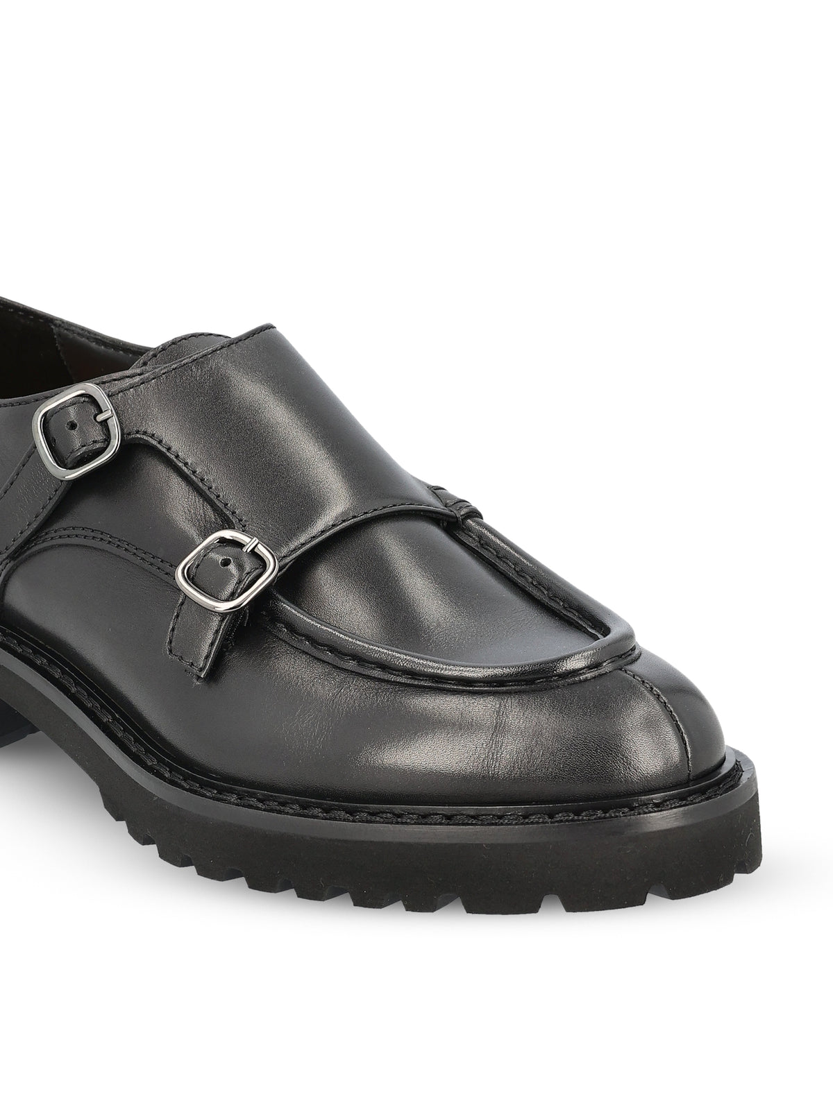 Scarpa doppia fibbia in pelle nera DU2738PHILUF159NN00 DOUCAL'S