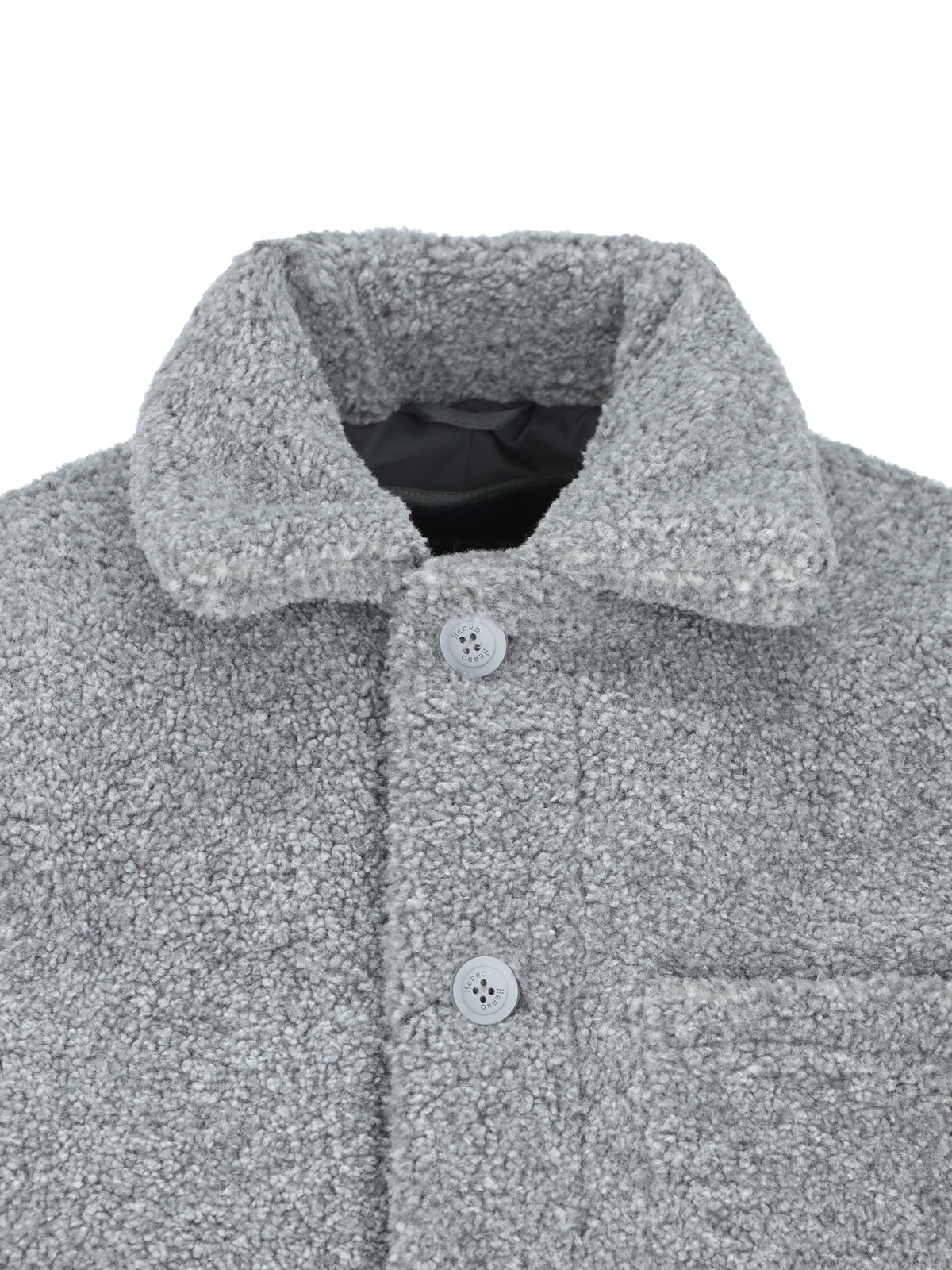 Shacket realizzata in tessuto effetto orsetto GI000686U 127359420 HERNO