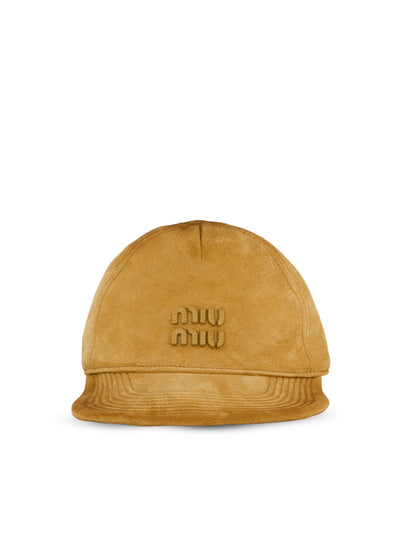 Cappello da baseball Miu Miu in pelle scamosciata 5HC37M 2G83F0151 MIU MIU