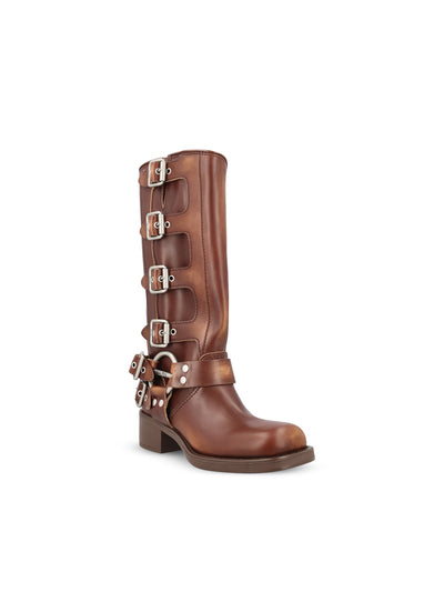 Stivali realizzati in pelle di vitello. 5W792D 3F33F0038 MIU MIU