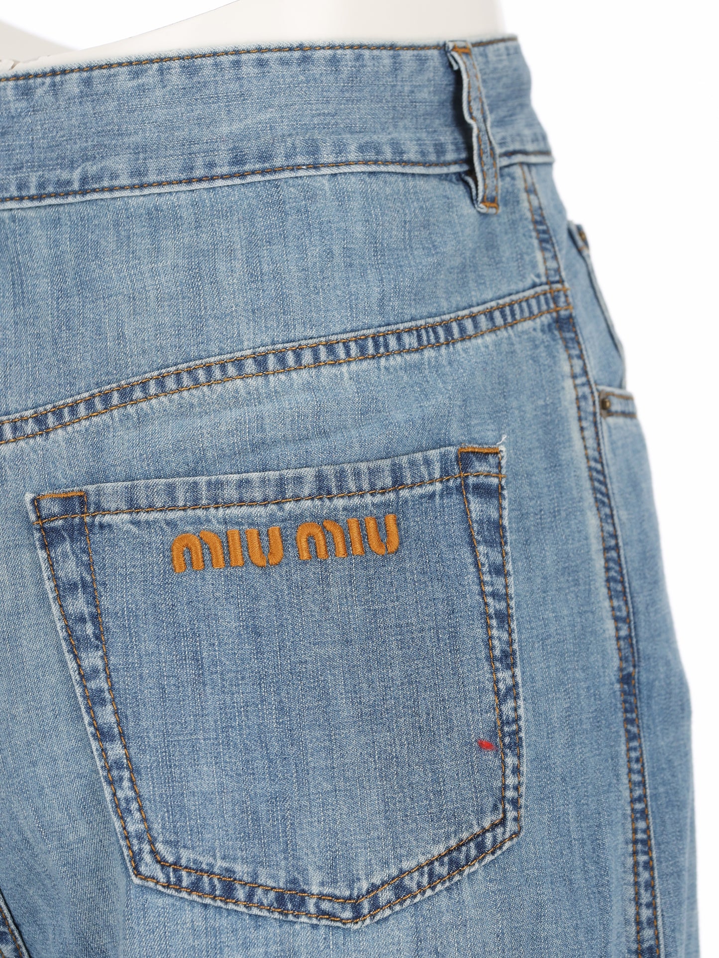 Pantaloni in cotone GWP394 193KF0013 MIU MIU