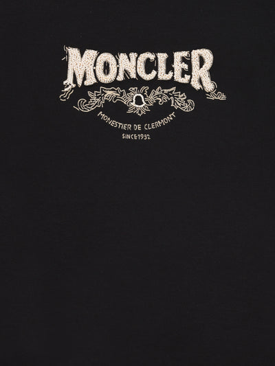 Felpa in Cotone con Logo Ricamato W8G00033 89ALI999 MONCLER