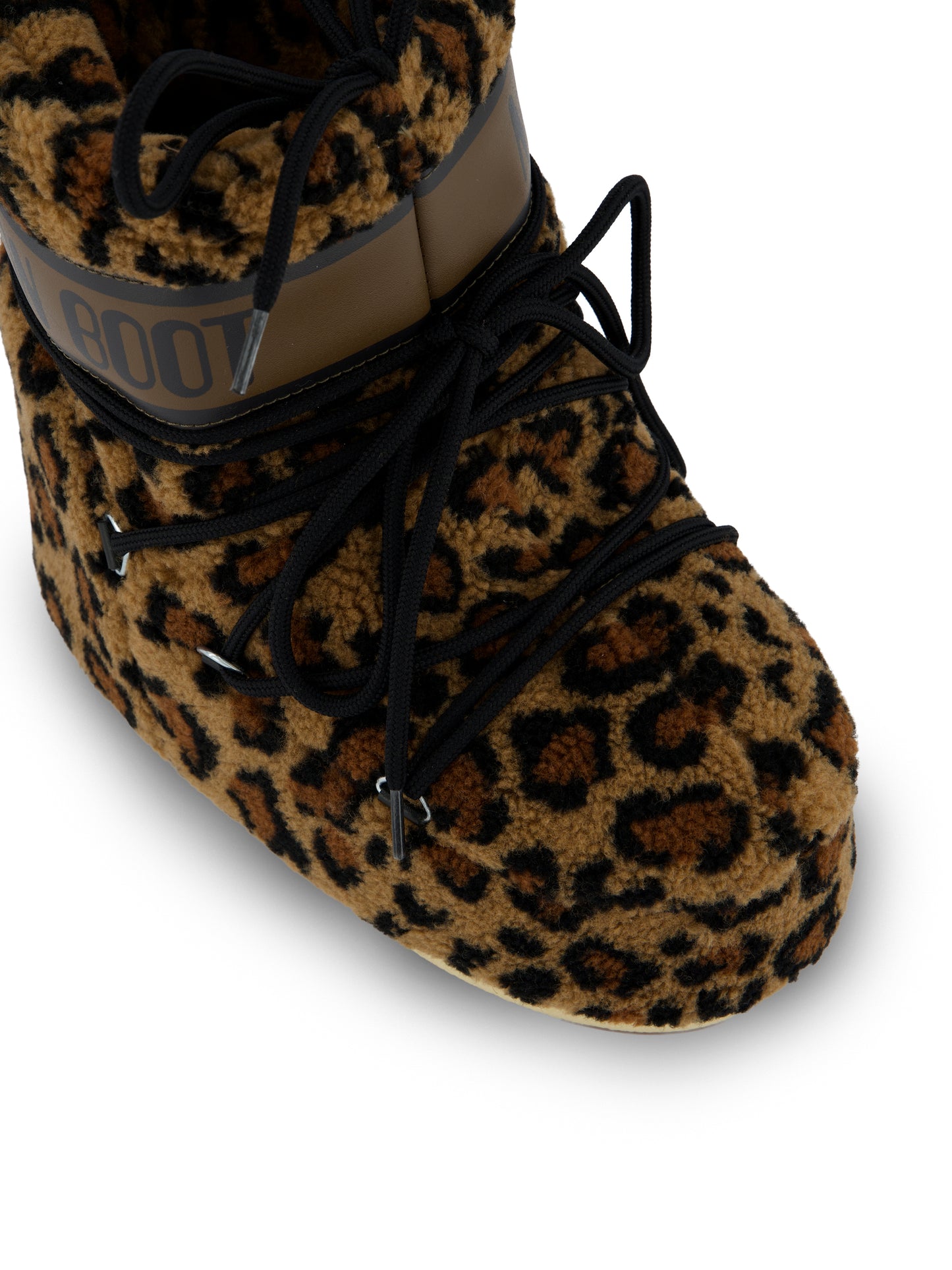 Stivale invernale Icon Low in teddy con stampa leopardata. 80D1409960 MM21 MOON BOOT