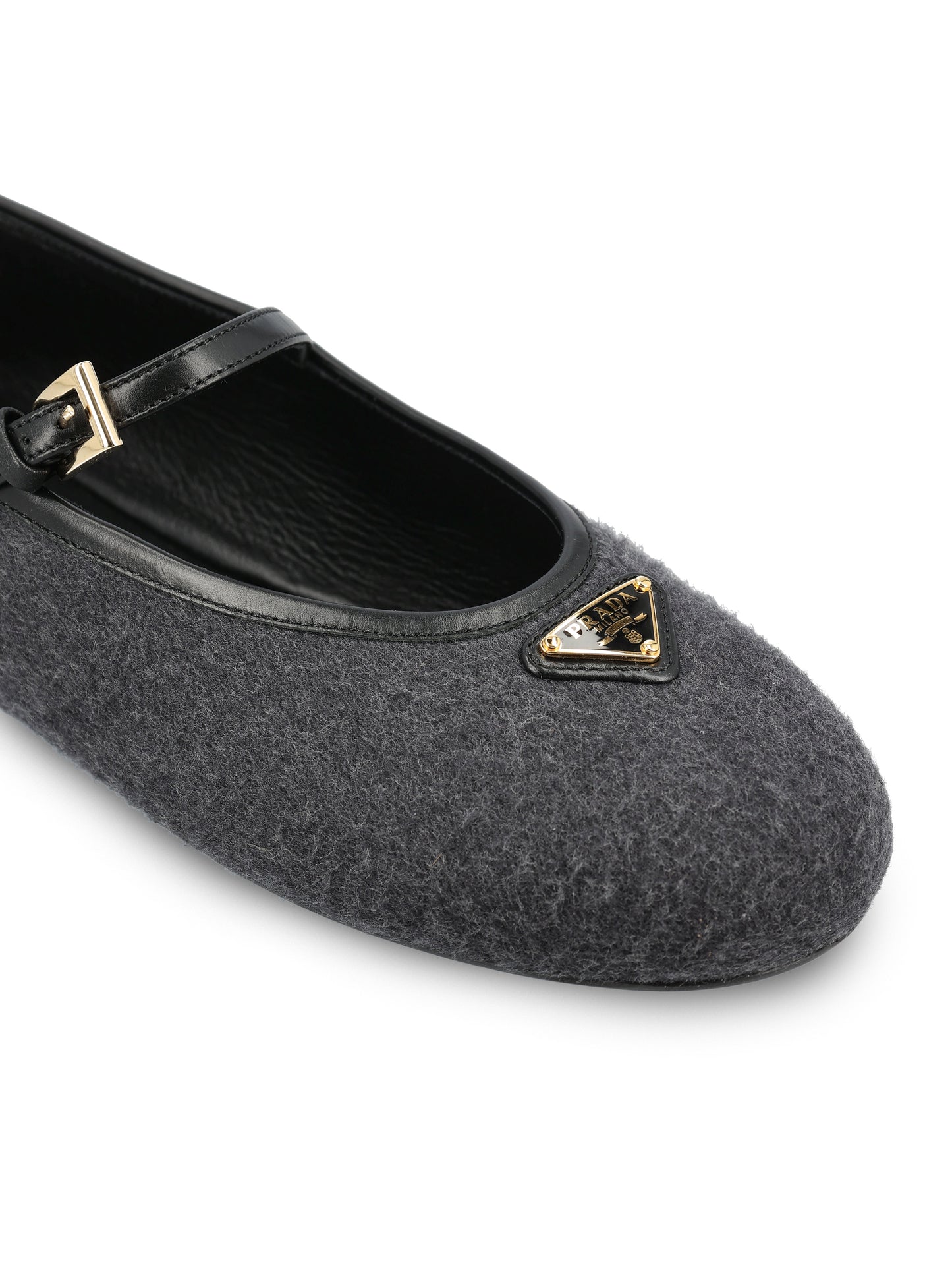 Ballerine in cashmere con logo triangolo 1F689O 219F0308 PRADA