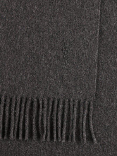 Sciarpa in Cashmere Nera con Monogram YSL A006VO 3Y2011100 SAINT LAURENT