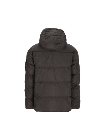 Piumino con cappuccio in nylon rep riciclato leggero 4100037 S0A23V0062 STONE ISLAND