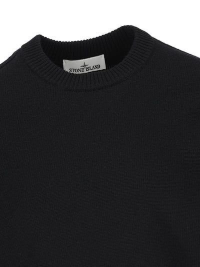 Maglione girocollo in lana d'agnello con dettagli a punto rovescio 5100072 S00A3V0029 STONE ISLAND