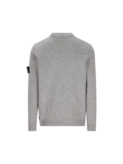 Maglione girocollo in lana d'agnello con dettagli a punto rovescio 5100072 S00A3V0M60 STONE ISLAND