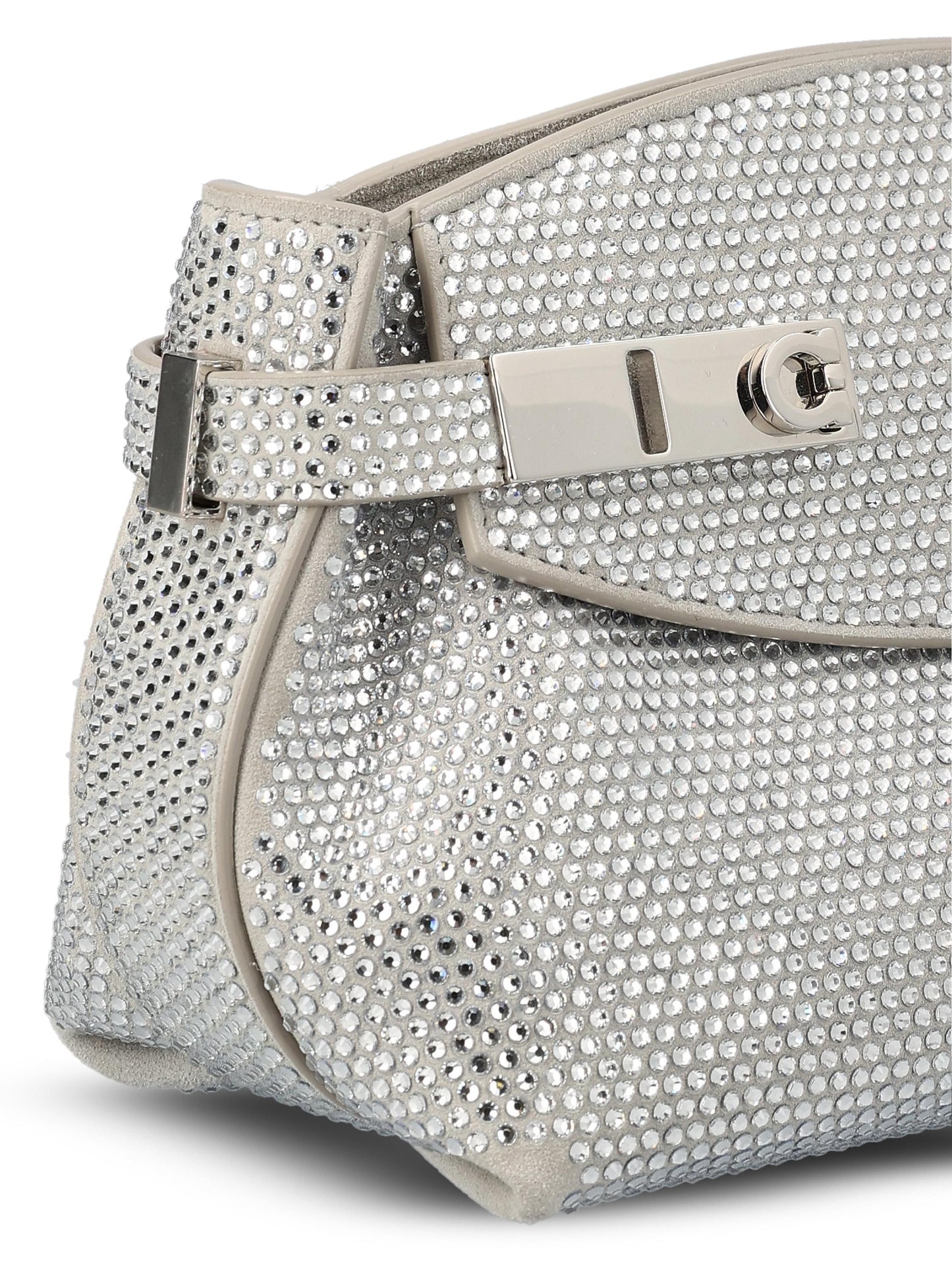 Borsa realizzata in pelle di vitello e cristalli. 218941 774633004 SALVATORE FERRAGAMO