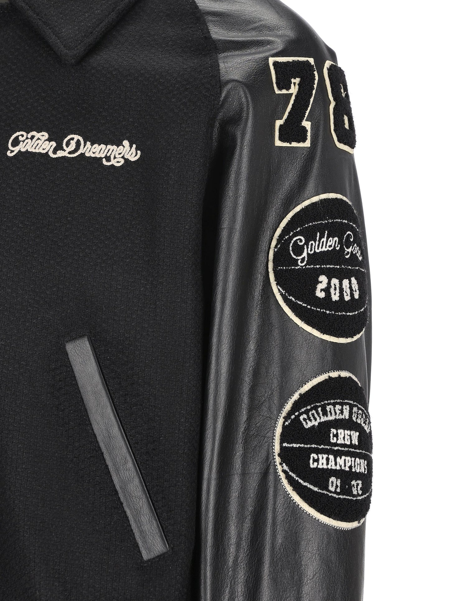 Giacca Bomber in lana con patch GMP01296 P00094090194 GOLDEN GOOSE