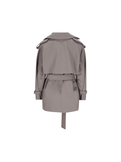 Spolverino corto in cotone grigio 2611121103600 003 MAX MARA