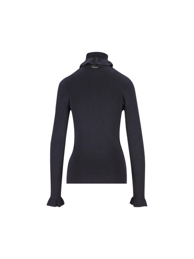 Pullover dolcevita aderente in maglia di lana e cotone. CH25AMP14520 4C4 CHLOE'