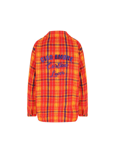 Giacca in lana check "Ciao Amore Cortina Lover" F25TT1133K 13 GIADA BENINCASA