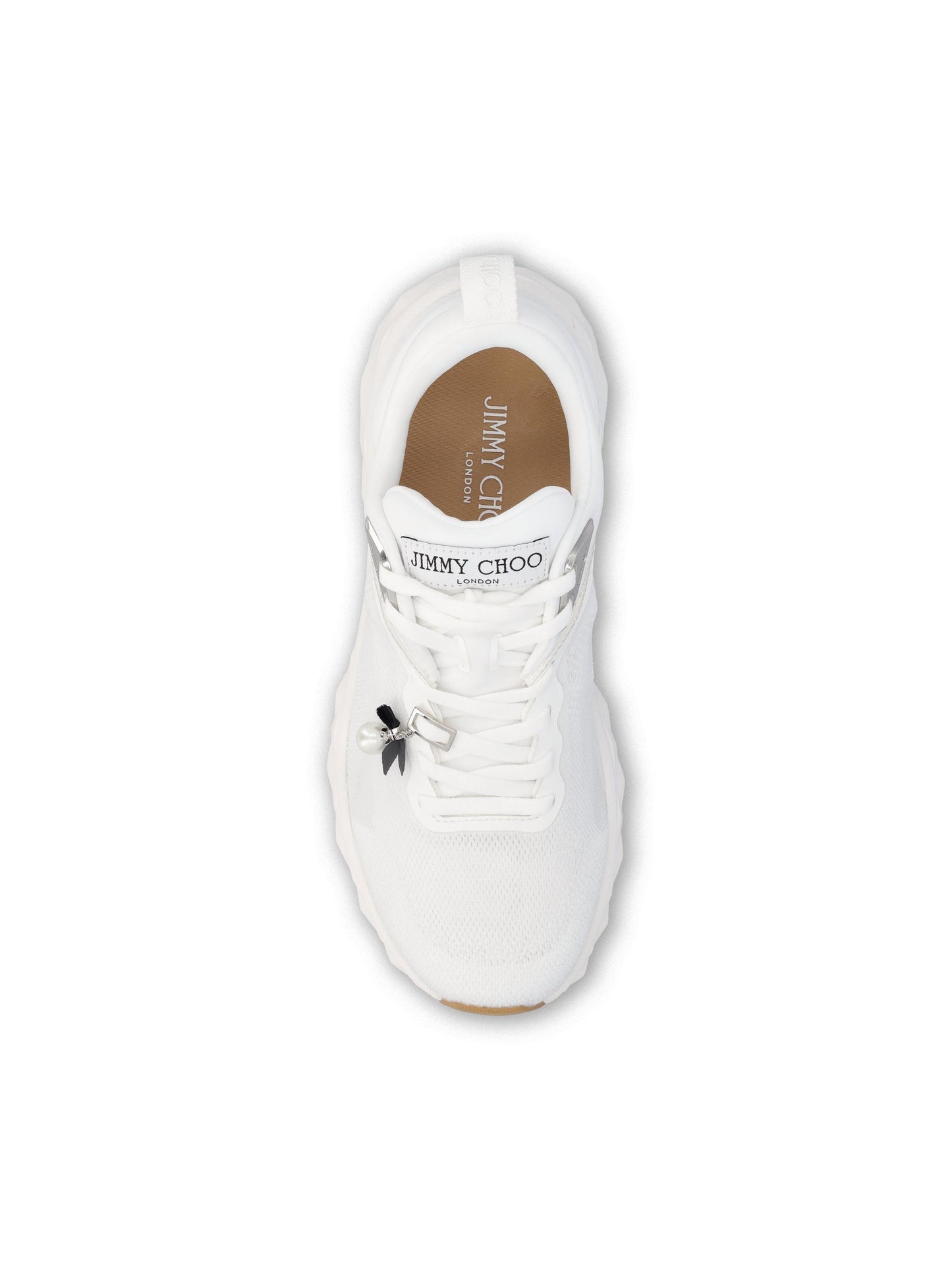 Sneakers realizzate in pelle e lycra. DIAMOND RUN/F ZGEVWHITE MIX JIMMY CHOO