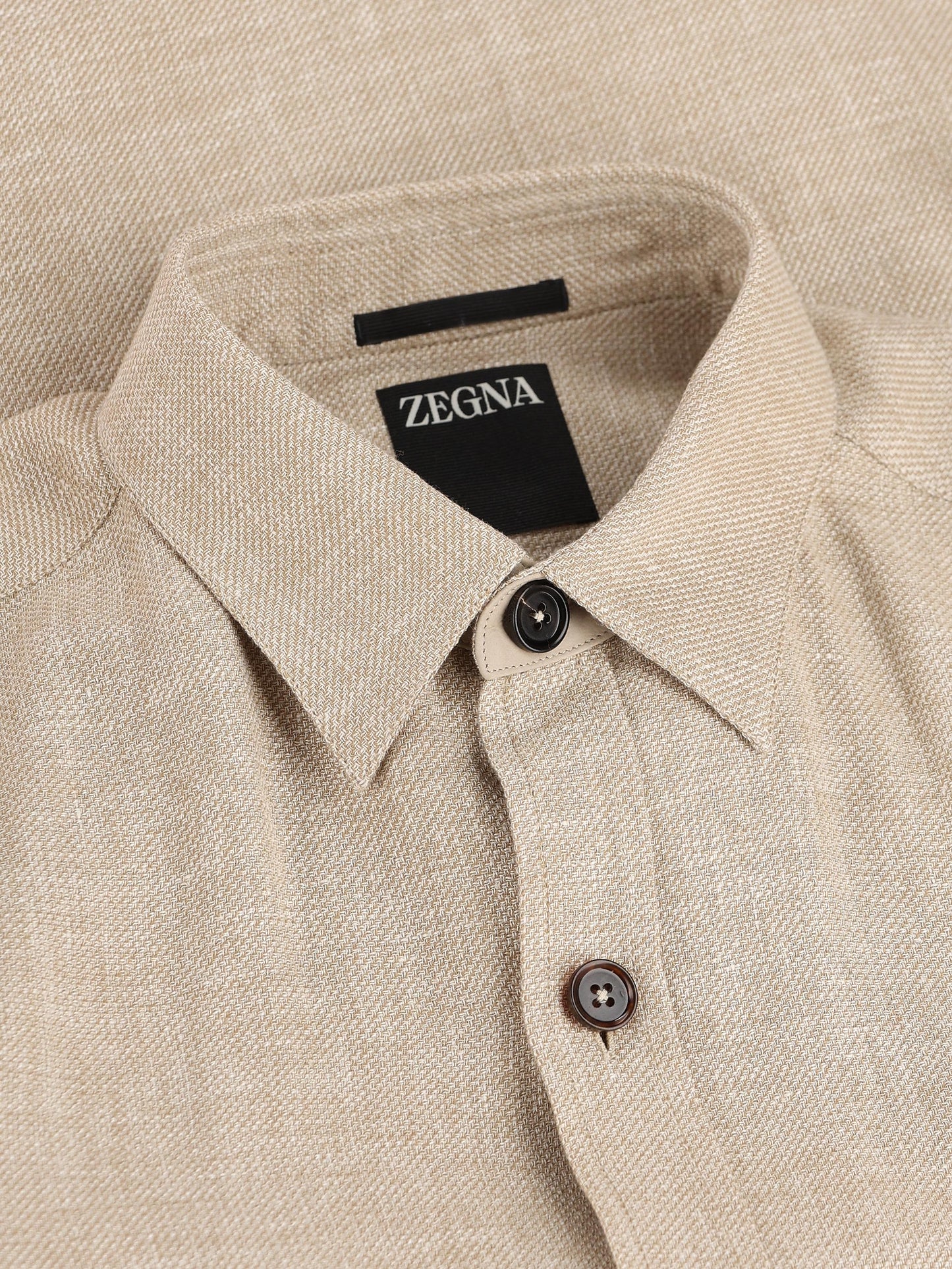 Overshirt in cashmere, lino e seta beige melange UHV75A3 SOT52272 ZEGNA