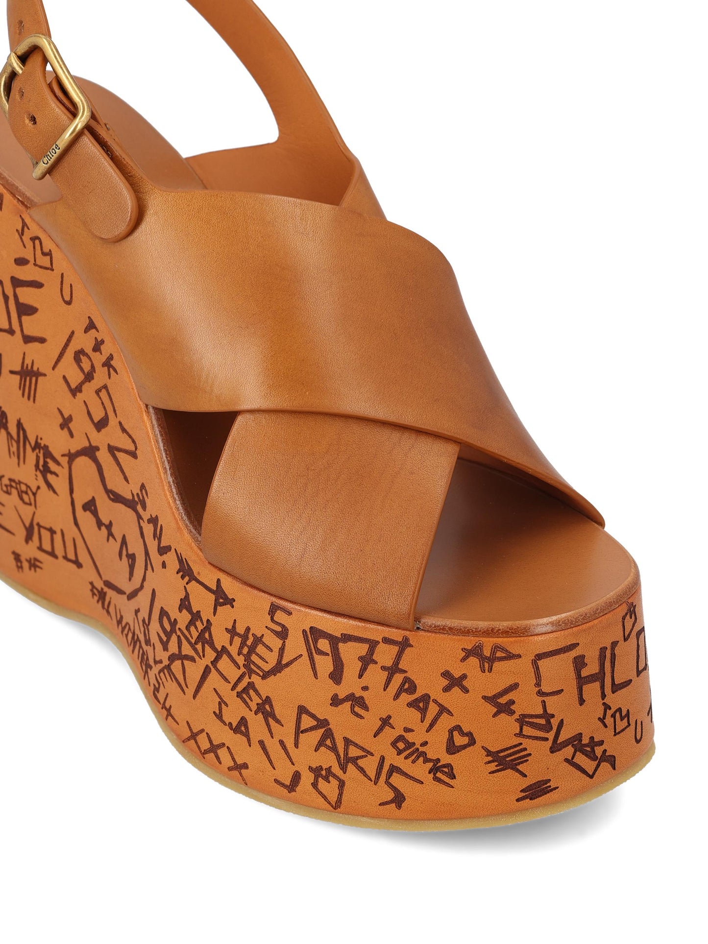 Sandali realizzati in vacchetta semi-lucida CHC24A02YLU 27T CHLOE'