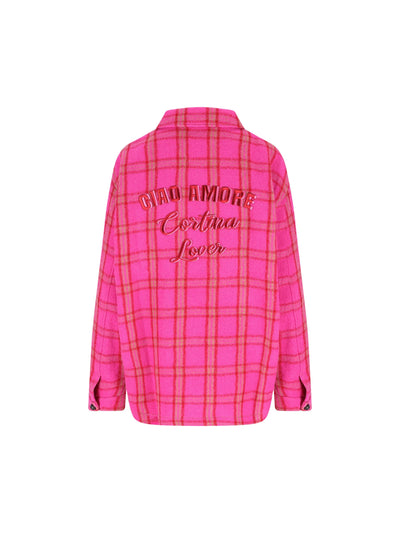 Giacca in lana vergine rosa a quadri F25TT1133K 06 GIADA BENINCASA