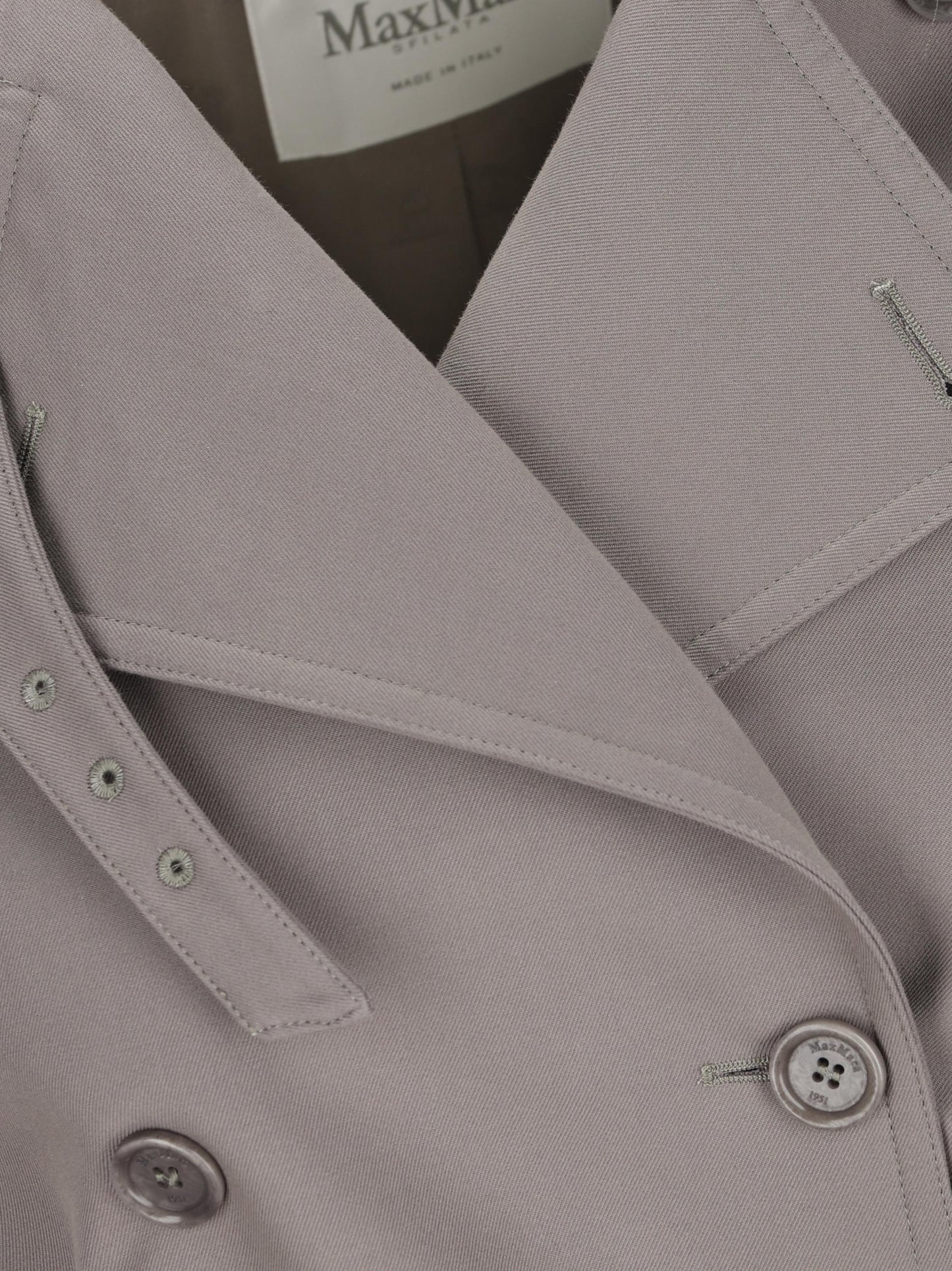 Spolverino corto in cotone grigio 2611121103600 003 MAX MARA