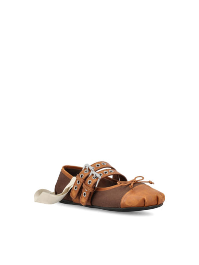 Ballerine realizzate in cotone e pelle. 5F608E 3ZMJF0ZC8 MIU MIU