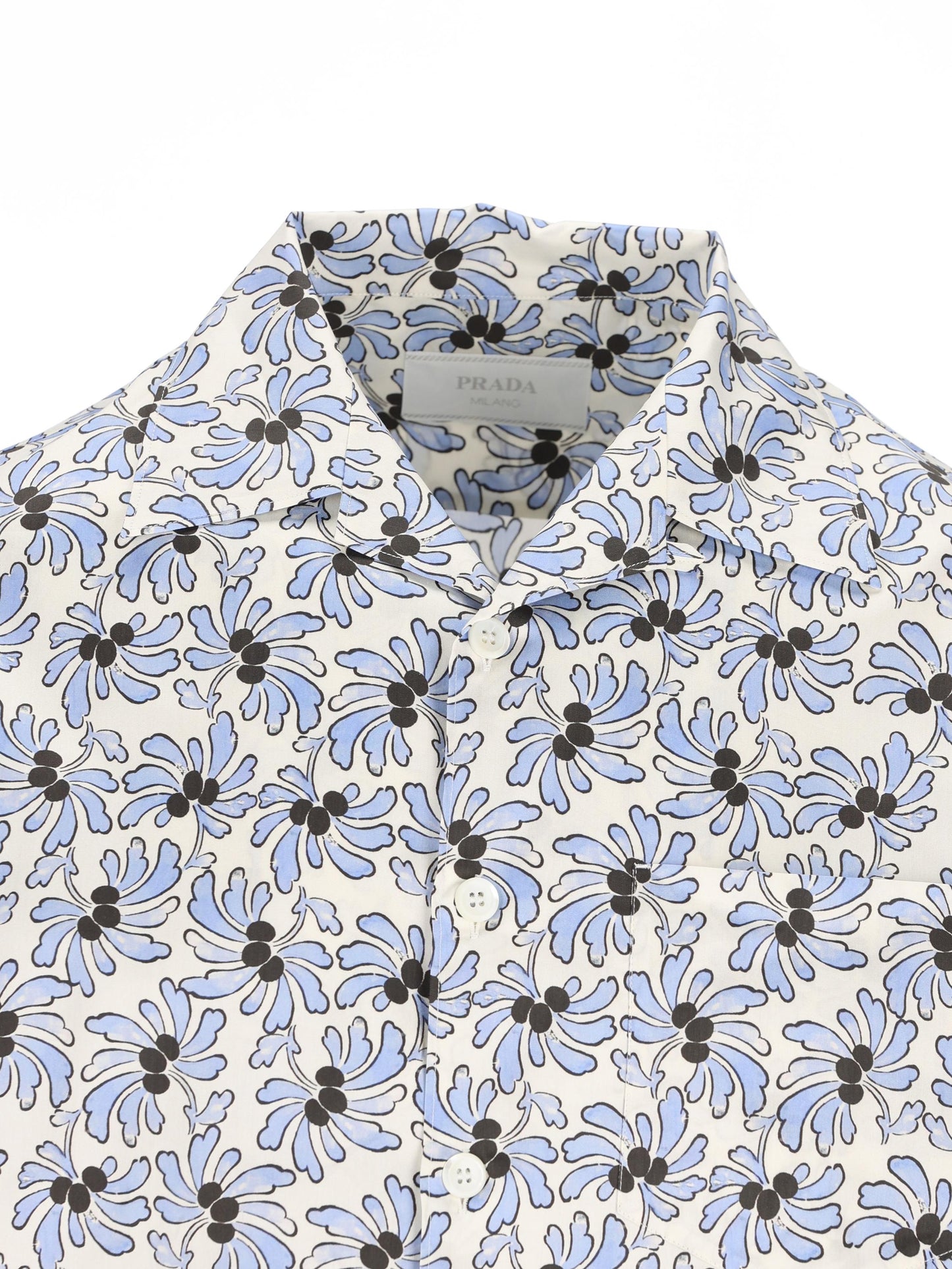 Camicia bowling stampata in misto cotone UCS414 19GUF0EL0 PRADA