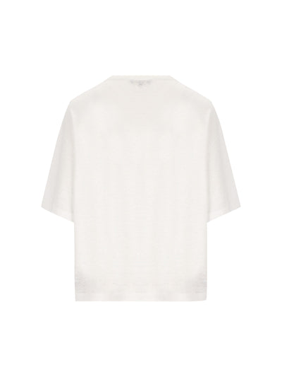 T-Shirt realizzata in lino. FAM8654 1000 LORO PIANA