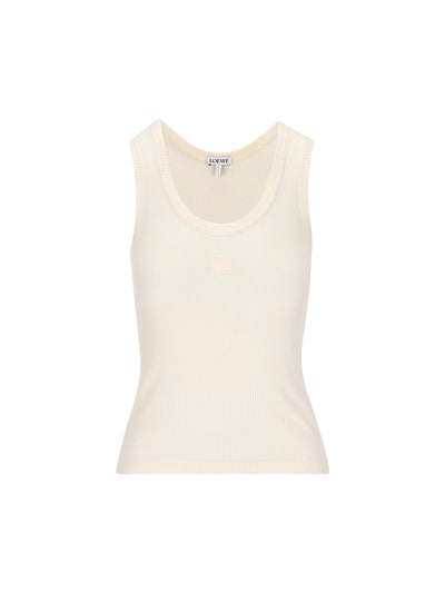 Top in seta a costine leggere con ricamo Anagram S540Y23X46 1950 LOEWE