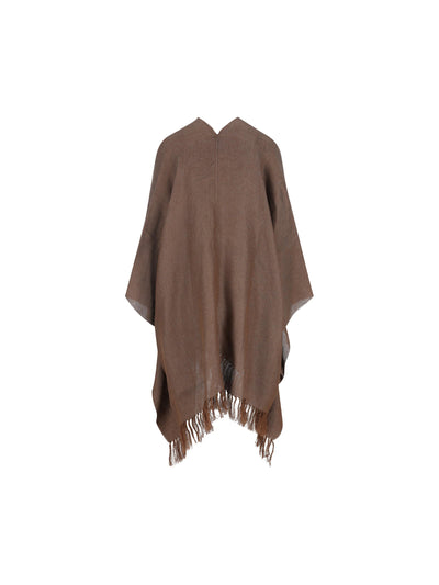 Poncho realizzato in lino e viscosa. MSCDAGP08 CWG19 BRUNELLO CUCINELLI