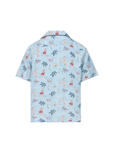 Camicia in misto viscosa e seta. UCS524 17OYF0076 PRADA