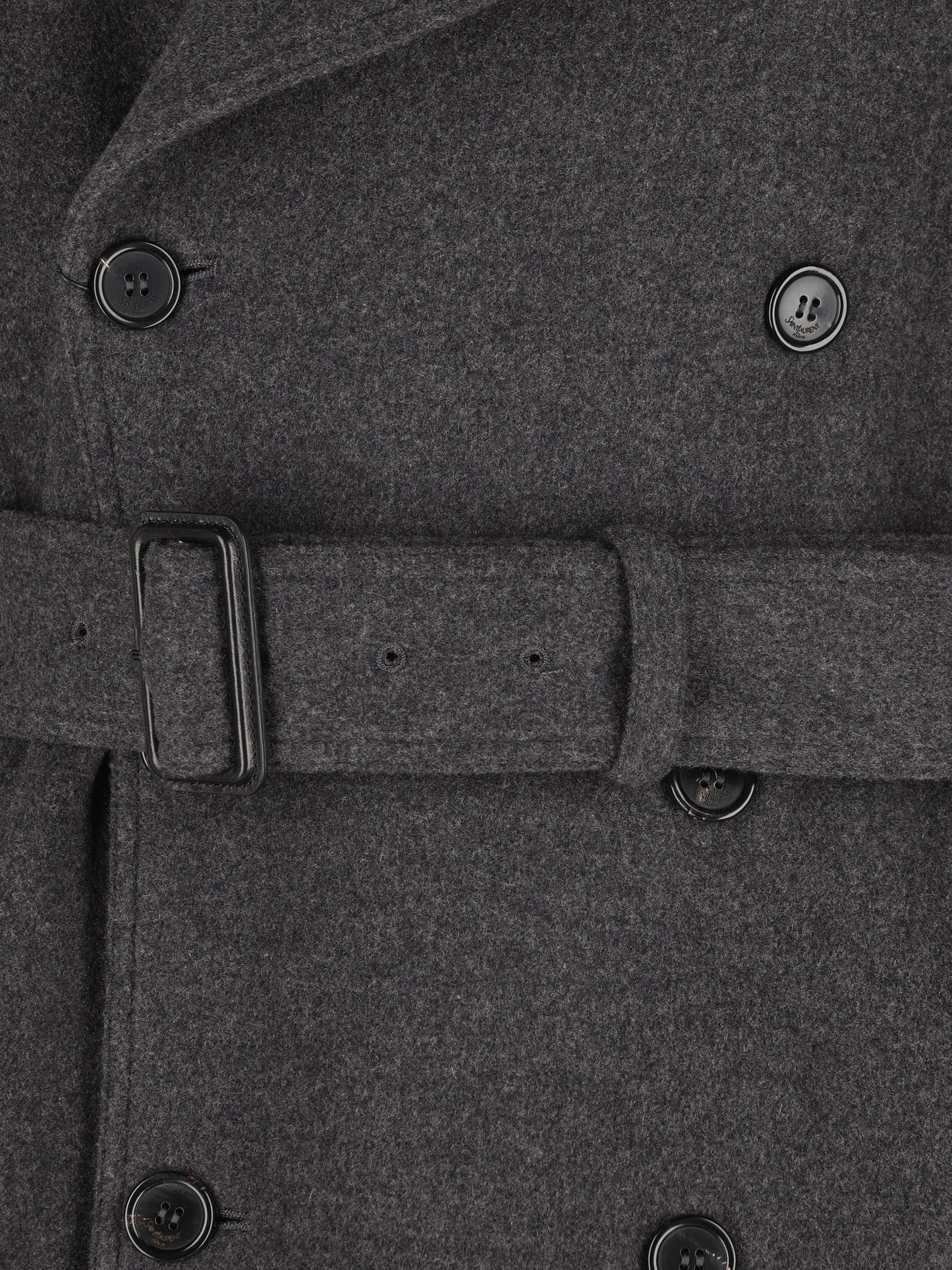 Cappotto lungo realizzato in cashmere. 848512 Y1M971473 SAINT LAURENT