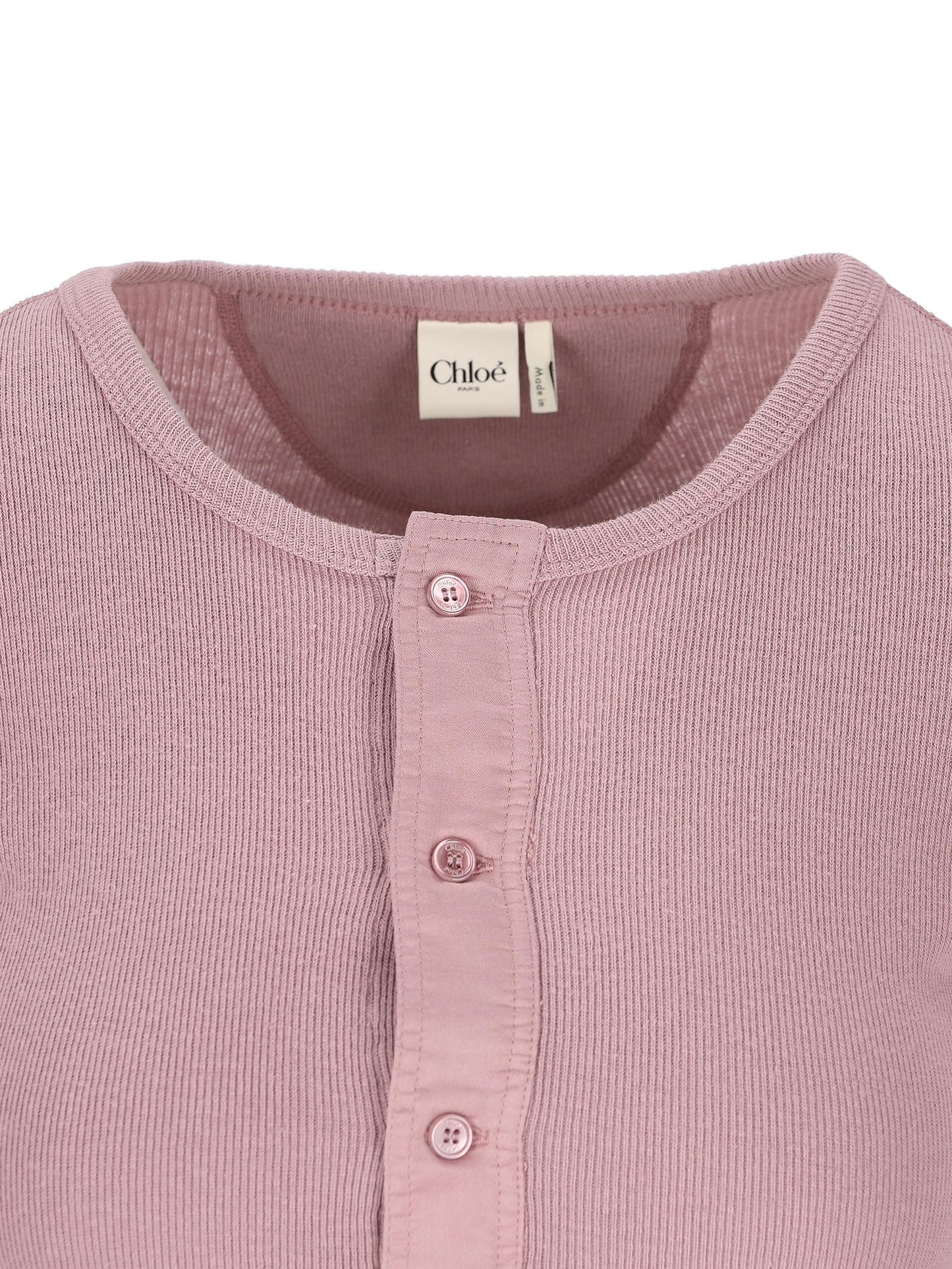 Camicia Henley aderente in jersey di cotone CH26SJH30185 50C CHLOE'