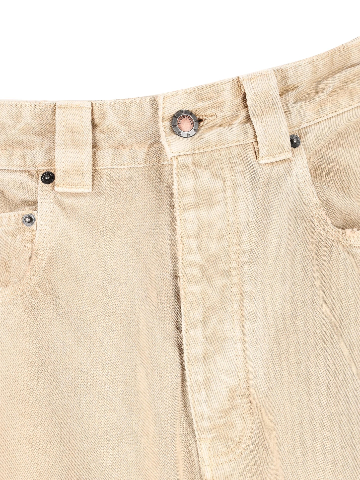 Pantaloni Baggy Ripped Off in denim beige 838672 TSWB29501 BALENCIAGA